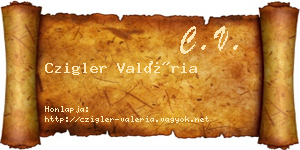 Czigler Valéria névjegykártya