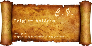 Czigler Valéria névjegykártya